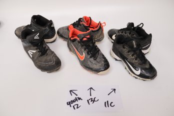 Set Of 3 Youth Cleats 11C 12Y And 13C Nike And Easton