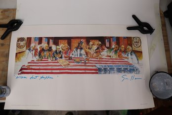 'Nixon's Last Supper' - Rare Francisco Grippa Print, The Contrite Betrayer (1973)