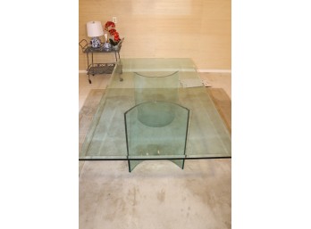 Mid-Century Modern Curved Glass Table - Timeless Elegance