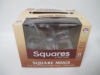 EMI Yoshi Squares 8 Oz. Clear Plastic Mugs