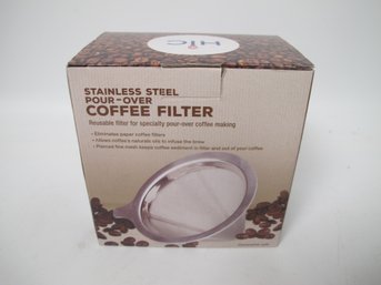 Stainless Steel Pour-Over Coffee Filter  Reusable, In Original Packaging