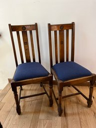 Antique High Back Oak Chairs