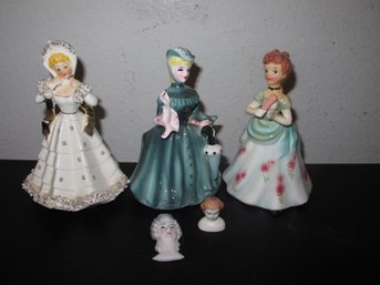 Collection Of 5 Ceramic Lady Figurines & Busts  Elegant Porcelain Home Dcor