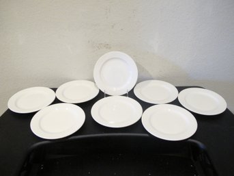 Set Of 8 Homer Laughlin Pristine White Plates