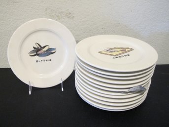 Set Of 13 Homer Laughlin What A Dish! Plates  Sushi & Cowboy Themes