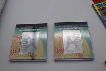 1991 Rookie Of The Year Special Collectors Edition Holoprism Cards: Jeff Bagwell & Chuck Knoblauch
