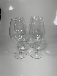 Set Of 4 Schott Zwiesel Etched Pinto Noir Wine Glasses