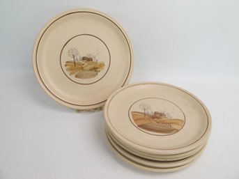 Charming Ceramic Plates With Farmhouse Countryside Design