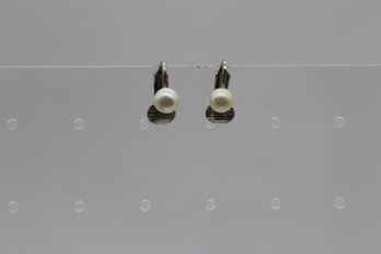 Classic Faux Pearl Clip-On Earrings, Vintage Silver-Tone Jewelry