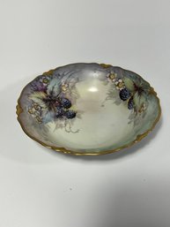 Vintage Blackberry Bowl With Gold Rim