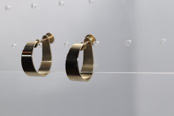 Elegant Matte Gold Vintage Hoop Earrings