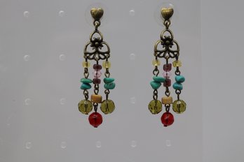 Bohemian Vintage-Inspired Beaded Chandelier Earrings - Eclectic Fashion Jewelry