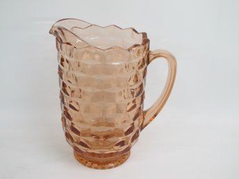 50 Oz Pitcher Whitehall Peach By Colony Soft Pink Glass Pitcher With Faceted Design