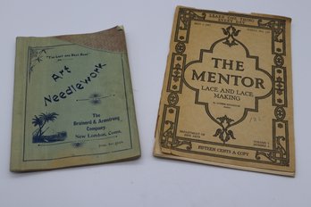 Vintage 1917 'The Mentor: Lace And Lace Making' Issue & 1890s 'Art Needlework' Guide  Collector's Delight