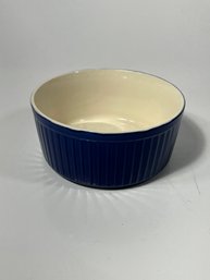 Vintage Cobalt Blue Ribbon Bowl