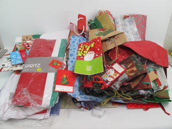 Large Assortment Of Christmas Gift Bags & Wrapping Supplies  Festive Mix Of Gift Packaging