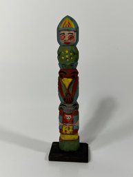 Antique Vintage Hand Carved Totem Pole