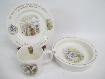 Wedgwood Beatrix Potter Mrs. Tiggy-Winkle 3-Piece Set - Plate, Bowl, Mug - Made In England