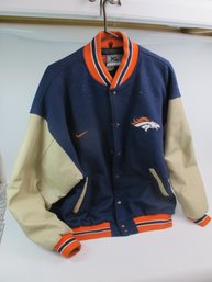 Nike Team Denver Broncos NFL Wool & Leather Varsity Jacket, XL, Made In Canada