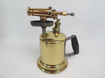 Brass Blow Torch With Black Handle - Classic Tool With Industrial Charm