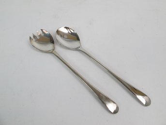 Eales Italy Silverplate Serving Utensils - Salad Spoon & Fork Pair