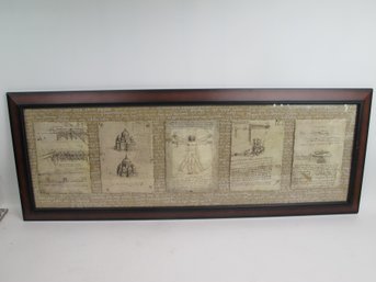 Framed Leonardo Da Vinci Art Prints - Vitruvian Man, Inventions, Architecture Sketches