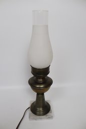 Elegant Vintage Brass Table Lamp With Marble Base - 20th Century Decorative Lighting