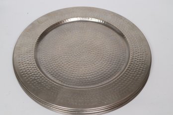 Set Of 7 Decorative Hammered Metal Charger Plates - Not For Food Use