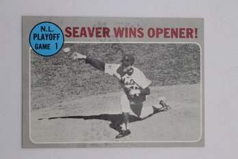1970 Topps Baseball Seaver Wins Opener NL Playoff Game 1 #195