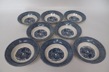 Currier And Ives 'The Old Farm Gate' Bowls By The Royal China Co. - Set Of 8