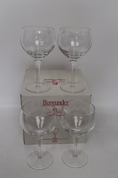 Set Of 4 Luigi Bormioli Burgundy Wine Glasses - 38.5cl (13oz) - Elegant Crystal Stemware