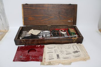 Rare Vintage Gilbert Erector Set With Original Wooden Case  Collectible Toy Auction