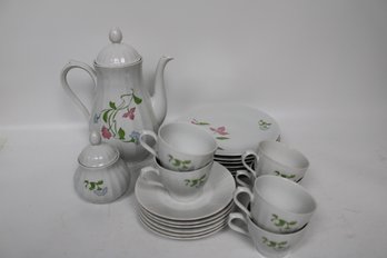 Vintage Crown Bavaria Floral Tea Set, Complete Service For Six - Crafted In Creidlitz, Germany