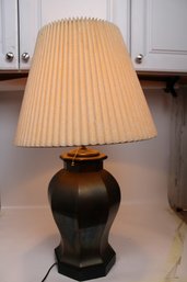 Vintage Ginger Jar Lamp With Pleated Shade