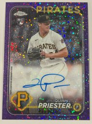 Quinn Priester Rookie Autographed - 2024 Topps Chrome Purple Speckle Refractor RA-QP  011/299