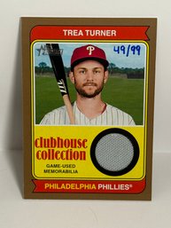 2023 Topps Heritage - Clubhouse Collection Relics Gold CCR-TT TREA TURNER /99 - Philadelphia Phillies