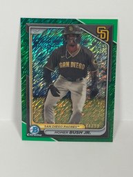 2024 Bowman Chrome Prospect Green Shimmer #BCP-87 Homer Bush Jr. 44/99 - San Diego Padres