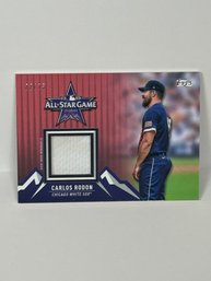 2021 Topps Update All-Star Stitches Relic Card Red #ASSC-CR /25 Carlos Rodon - Chicago White Sox