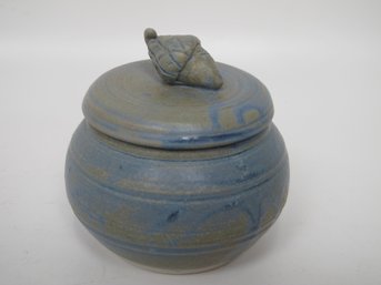 Handmade Pottery By Patsy Genovese - Lidded Jar With Acorn Knob
