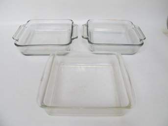 Vintage Glass Baking Dishes - Lot Of 3