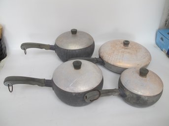 Vintage Wear-Ever Aluminum Cookware Set - 4 Pans With Lids