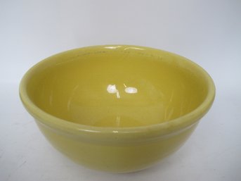 Vintage Yellow Pottery Mixing Bowl - 12 Inch, Farmhouse Kitchenware, Unmarked