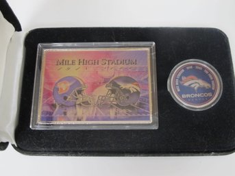 Denver Broncos Mile High Stadium Limited Edition Set #31 (1 Of 500) - Commemorative Plaque And Coin