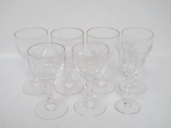 Vintage Crystal Wine Glass Set - 7 Pieces