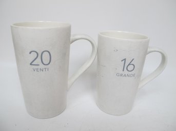 Pair Of 2011 Starbucks Venti & Grande Coffee Mugs