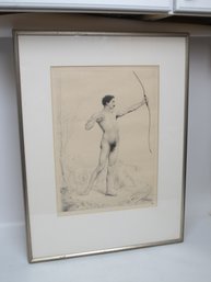 G.A. Manchon 'Figure Study' Etching (Grand Prix De Rome, 1914) - Re-strike From Original Plate
