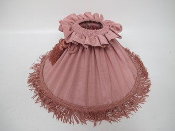 Elegant Vintage Pink Fabric Lamp Shade With Tassels