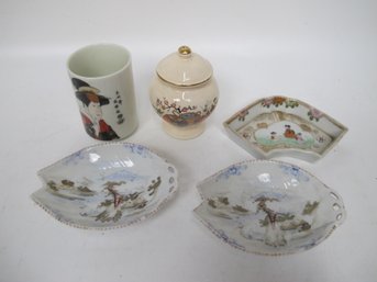 Collection Of Vintage Japanese Porcelain Decorative Pieces - Assorted Designs