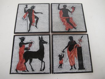 Vintage Marazzi Sassuolo Ceramic Art Tiles - Roman Theme - Lot Of 4