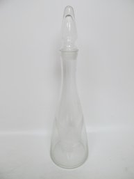 Vintage Etched Glass Decanter With Stopper